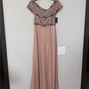 NWT MARINA Blush Maxi Dress with Embellished Bodice Prom Dress